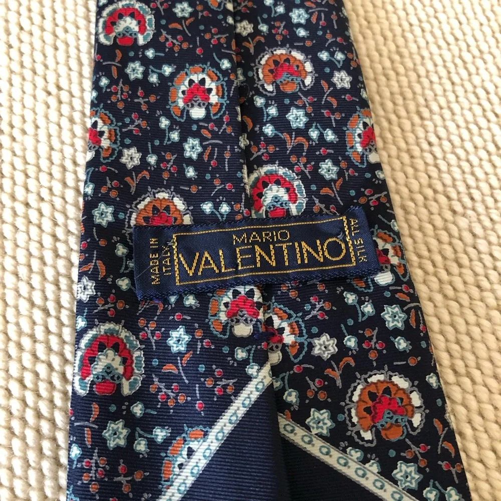 Mario Valentino Floral Men's Tie Silk